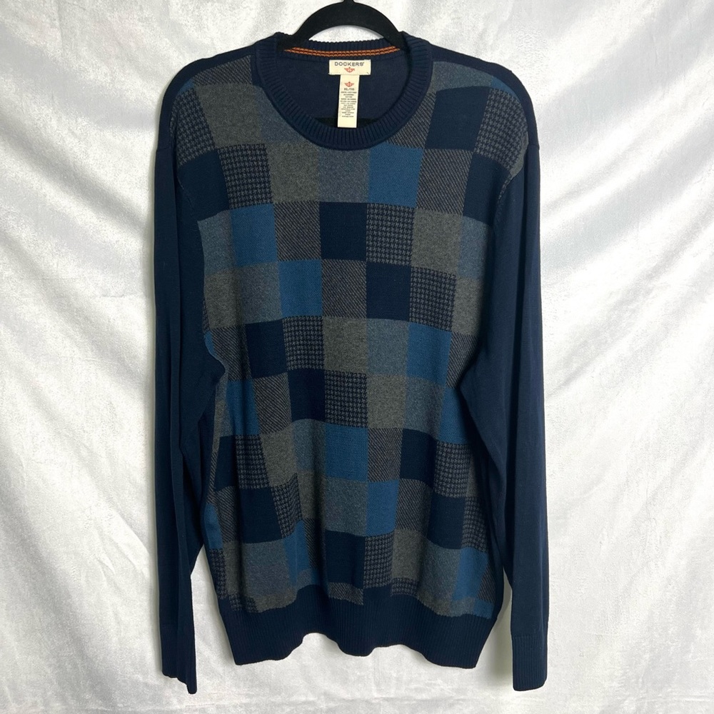 Dockers Checkered Knit Sweater NWOT